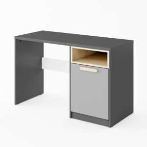 Pearl Kids Wooden Computer Desk With 1 Door In Graphite - UK