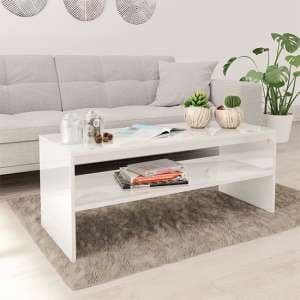 Peleg Rectangular High Gloss Coffee Table In White