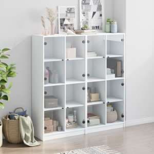 Penrith Wooden Bookcase With 16 Shelves In White - UK