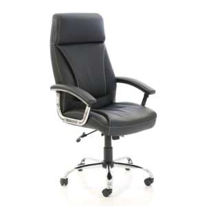 Penza Leather Executive Office Chair In Black - UK