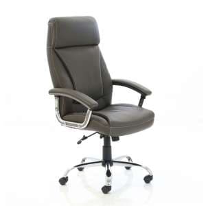 Penza Leather Executive Office Chair In Brown - UK