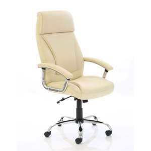 Penza Leather Executive Office Chair In Cream - UK