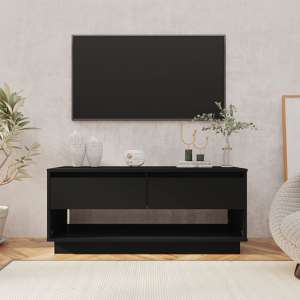 Perdy Wooden TV Stand With 2 Drawers In Black - UK