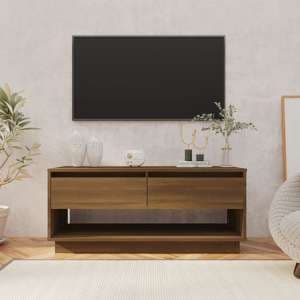 Perdy Wooden TV Stand With 2 Drawers In Brown Oak