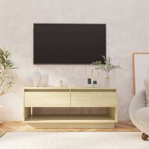 Perdy Wooden TV Stand With 2 Drawers In Sonoma Oak - UK
