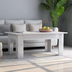 Perilla Rectangular High Gloss Coffee Table In White