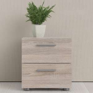 Perkin Wooden Bedside Cabinet With 2 Drawers In Truffle Oak - UK