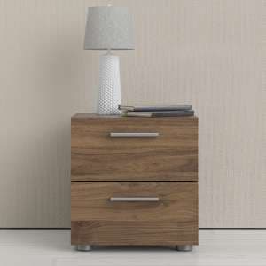 Perkin Wooden Bedside Cabinet With 2 Drawers In Walnut - UK