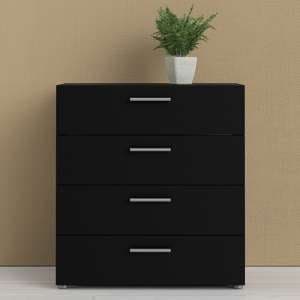 Perkin Wooden Chest Of 4 Drawers In Black - UK