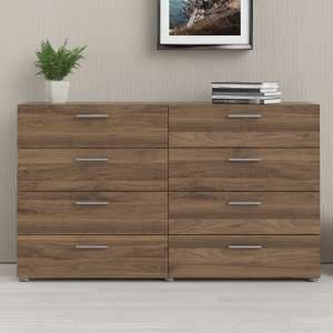 Perkin Wide Wooden Chest Of 8 Drawers In Walnut - UK