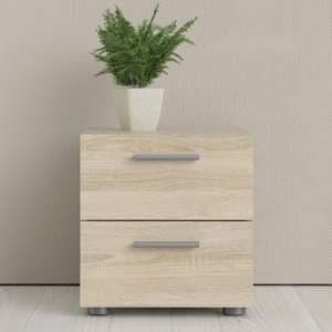 Perkin Wooden Bedside Cabinet With 2 Drawers In Oak - UK