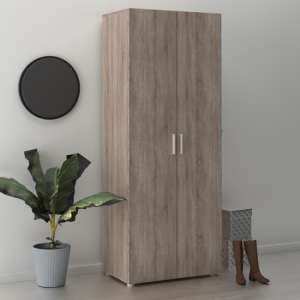 Perkin Wooden Wardrobe With 2 Doors In Truffle Oak - UK