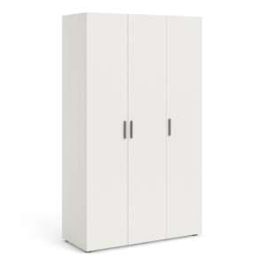 Perkin Wooden Wardrobe With 3 Doors In White - UK