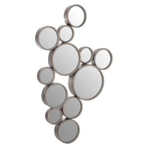 Persacone Large Multi Bubble Design Wall Mirror In Silver Frame