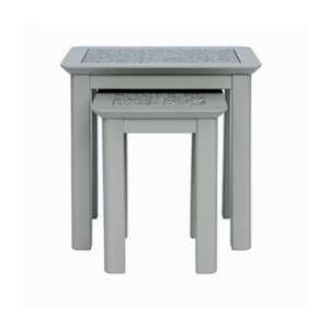 Pluckley Grey Stone Inset Set Of 2 Nesting Tables In Grey