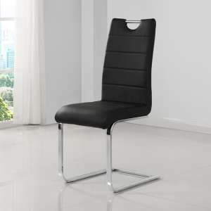 Petra Faux Leather Dining Chair In Black