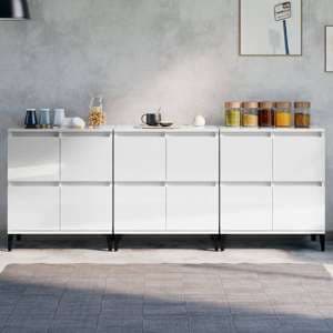 Peyton High Gloss Sideboard With 12 Doors In White - UK