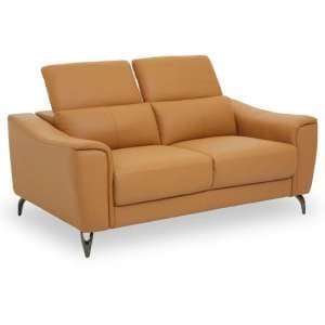 Phoenixville Faux Leather 2 Seater Sofa In Camel