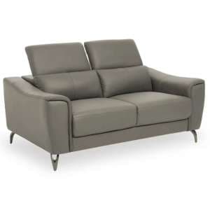Phoenixville Faux Leather 2 Seater Sofa In Grey