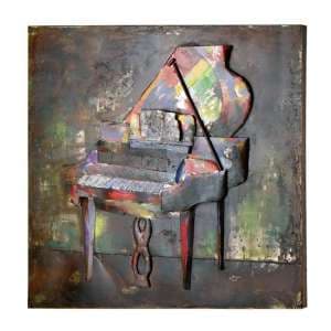 Piano forte 3D Picture Metal Wall Art In Multicolor - UK
