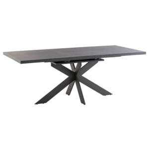 Paley Extending Dining Table In Dark Grey With Cross Legs