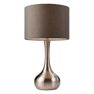 Piccadilly Grey Fabric Touch Table Lamp In Satin Nickel - UK