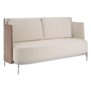 Markeb Upholstered Fabric 2 Seater Sofa In White