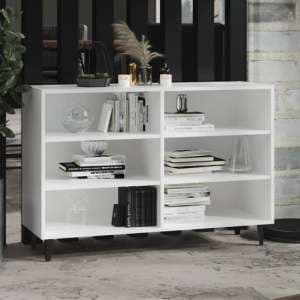 Pilvi Wooden Bookcase With 6 Shelves In White