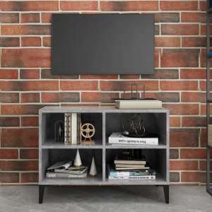 Pilvi Wooden TV Stand In Concrete Effect With Metal Legs