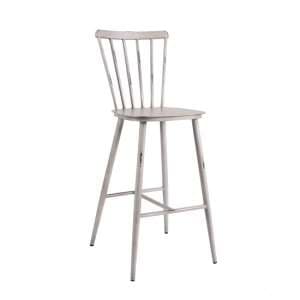 Piper Outdoor Aluminium Vintage Bar Chair In White - UK