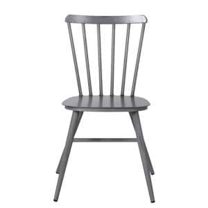 Piper Outdoor Aluminium Vintage Side Chair In Grey - UK