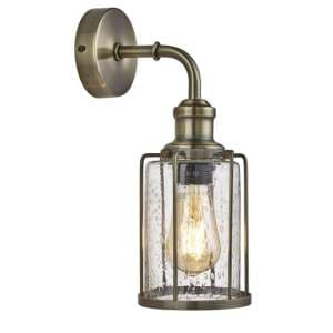 Pips Glass Wall Light In Antique Brass - UK