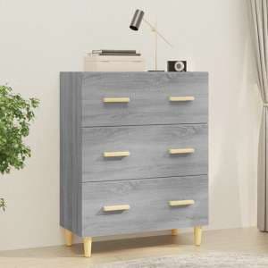 Pirro Wooden Chest Of 3 Drawers In Grey Sonoma Oak
