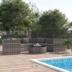 Pixie Rattan 6 Piece Garden Lounge Set with Cushions In Grey - UK