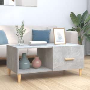 Plano Wooden Coffee Table With 1 Flap In Concrete Effect