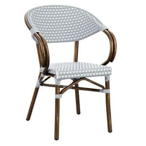 Ponte Outdoor Stacking Armchair In White With Pacific Weave