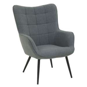 Porrima Fabric Upholstered Armchair In Grey - UK