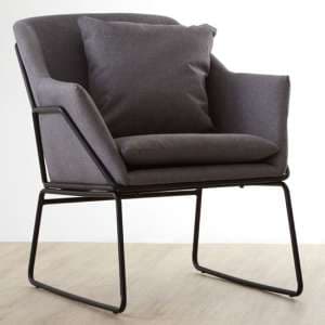 Porrima Fabric Upholstered Bedroom Chair In Grey - UK