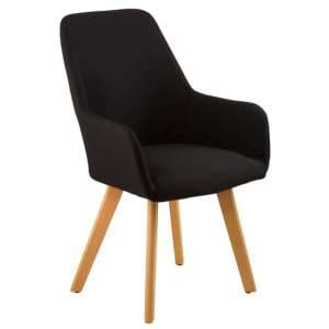 Porrima Fabric Upholstered Leisure Bedroom Chair In Black - UK