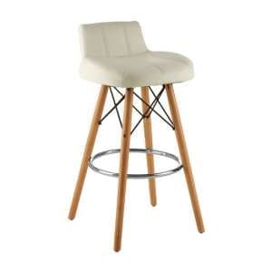 Porrima Faux Leather Effect Bar Stool In White - UK