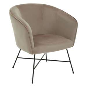 Porrima Velvet Upholstered Accent Chair In Pink - UK