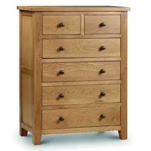 Mabli Tall Chest Of Drawers In Waxed Oak Finish