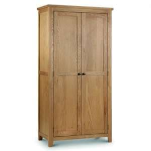 Mabli Two Doors Wooden Wardrobe In Waxed Oak Finish - UK