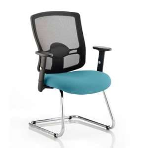 Portland Black Back Visitor Chair With Maringa Teal Seat - UK