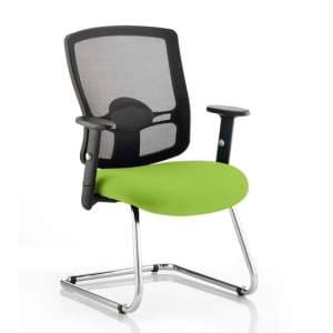 Portland Black Back Visitor Chair With Myrrh Green Seat - UK