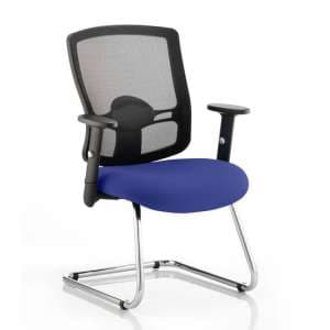 Portland Black Back Visitor Chair With Stevia Blue Seat - UK