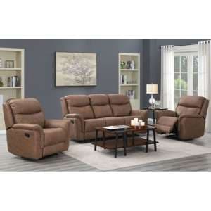 Portland Fabric 3 And 2 Seater Sofa Suite In Dark Taupe