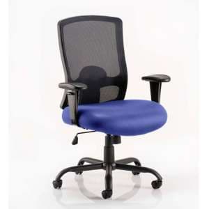 Portland HD Black Back Office Chair With Stevia Blue Seat - UK