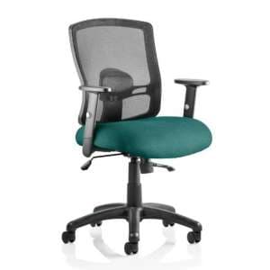 Portland II Black Back Office Chair With Maringa Teal Seat - UK