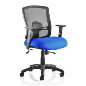 Portland II Black Back Office Chair With Stevia Blue Seat - UK